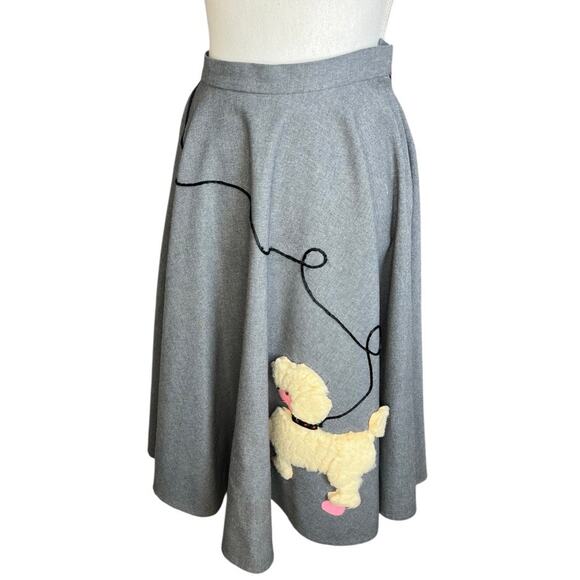 Vintage 1950’s gray poodle skirt handmade retro costume Halloween - Picture 2 of 8